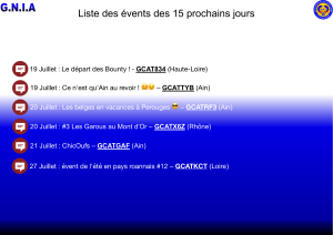 Lire la suite à propos de l’article Les Events des 15 prochains jours