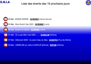 Lire la suite à propos de l’article Les Events des 15 prochains jours