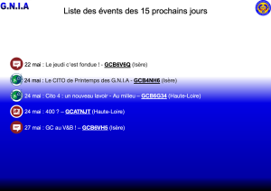 Lire la suite à propos de l’article Les Events des 15 prochains jours