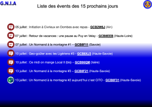 Lire la suite à propos de l’article Les Events des 15 prochains jours
