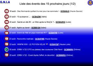 Lire la suite à propos de l’article Les Events des 15 prochains jours
