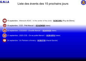 Lire la suite à propos de l’article Les Events des 15 prochains jours