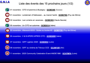 Lire la suite à propos de l’article Les Events des 15 prochains jours