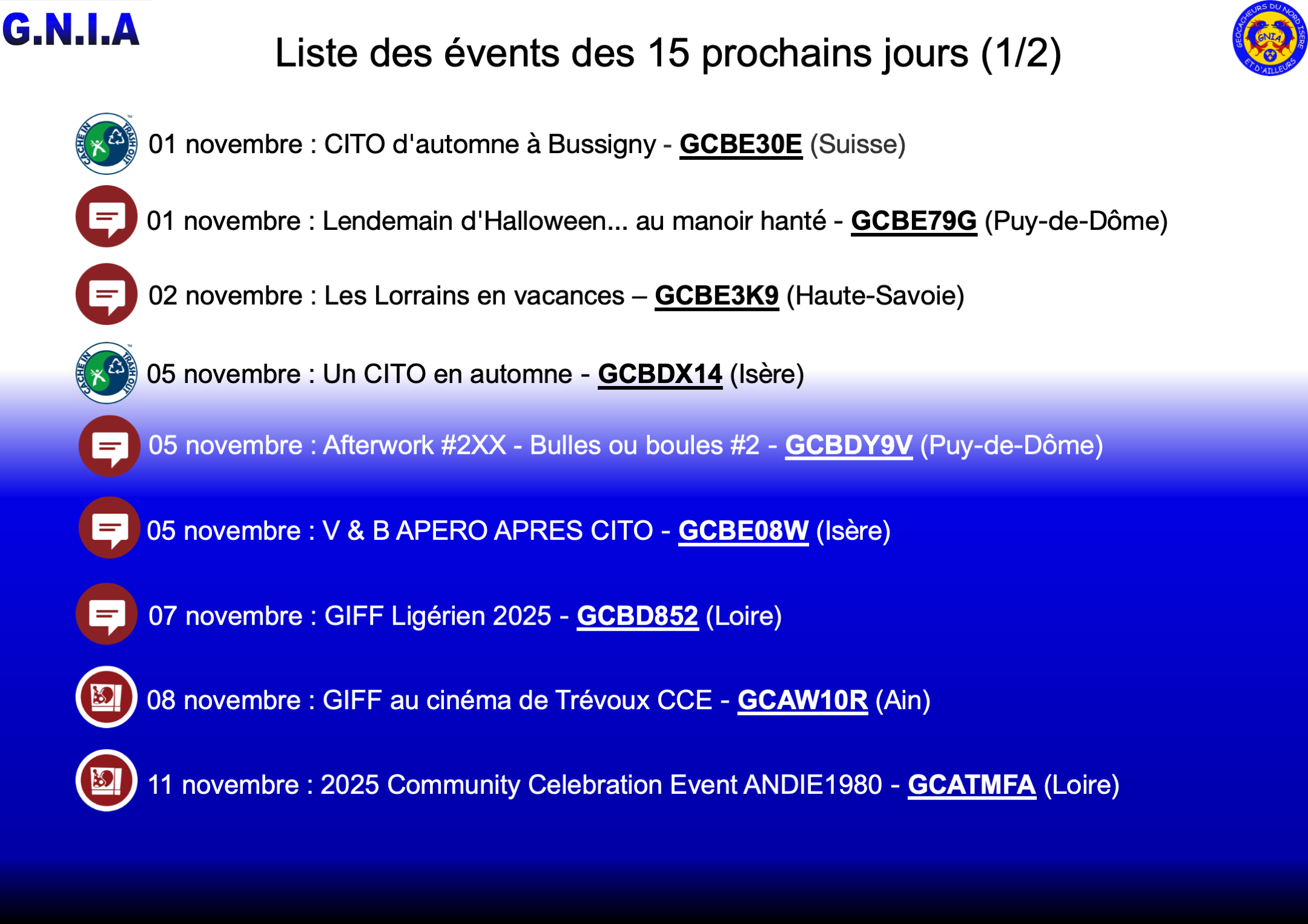 You are currently viewing Les Events des 15 prochains jours