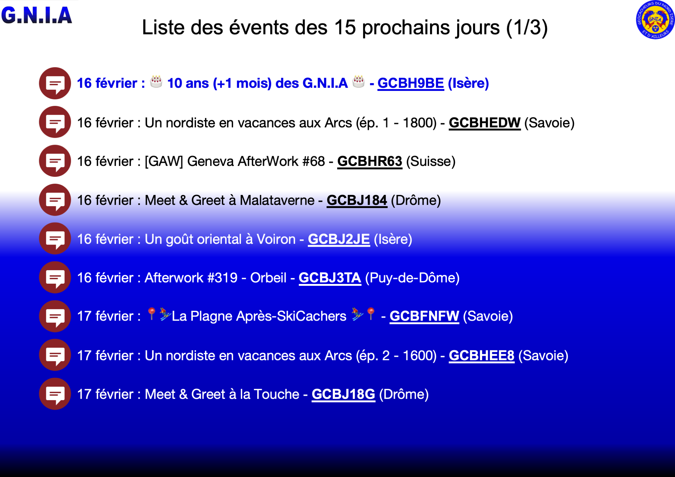 You are currently viewing Les Events des 15 prochains jours