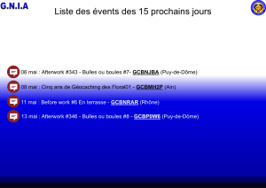 Lire la suite à propos de l’article Les Events des 15 prochains jours