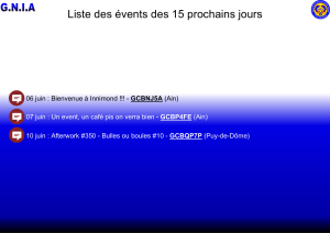 Lire la suite à propos de l’article Les Events des 15 prochains jours