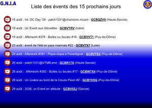 Lire la suite à propos de l’article Les Events des 15 prochains jours